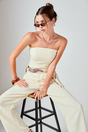 ENDLESS ROSE - Ashton High Waisted Pleated Linen Pants - PANTS available at Objectrare
