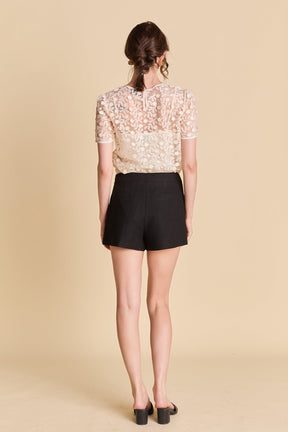 ENDLESS ROSE - Mid Waisted Linen Shorts - SHORTS available at Objectrare
