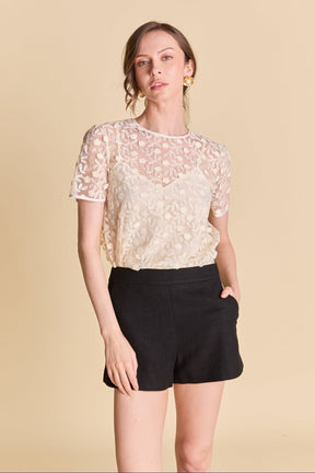 ENDLESS ROSE - Mid Waisted Linen Shorts - SHORTS available at Objectrare