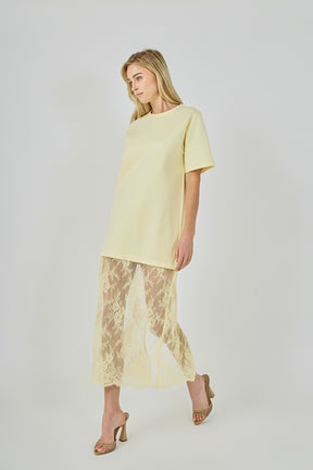 Mix Media T-Shirt Lace Dress
