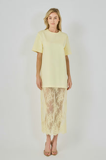 Mix Media T-Shirt Lace Dress