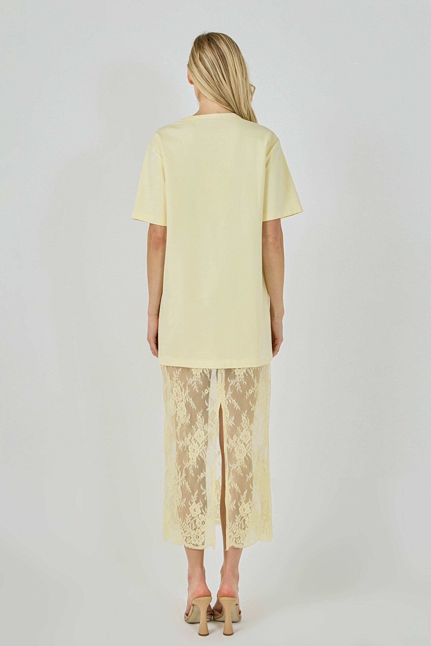 Mix Media T-Shirt Lace Dress