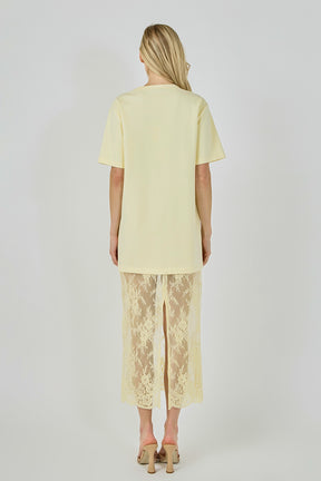 Mix Media T-Shirt Lace Dress