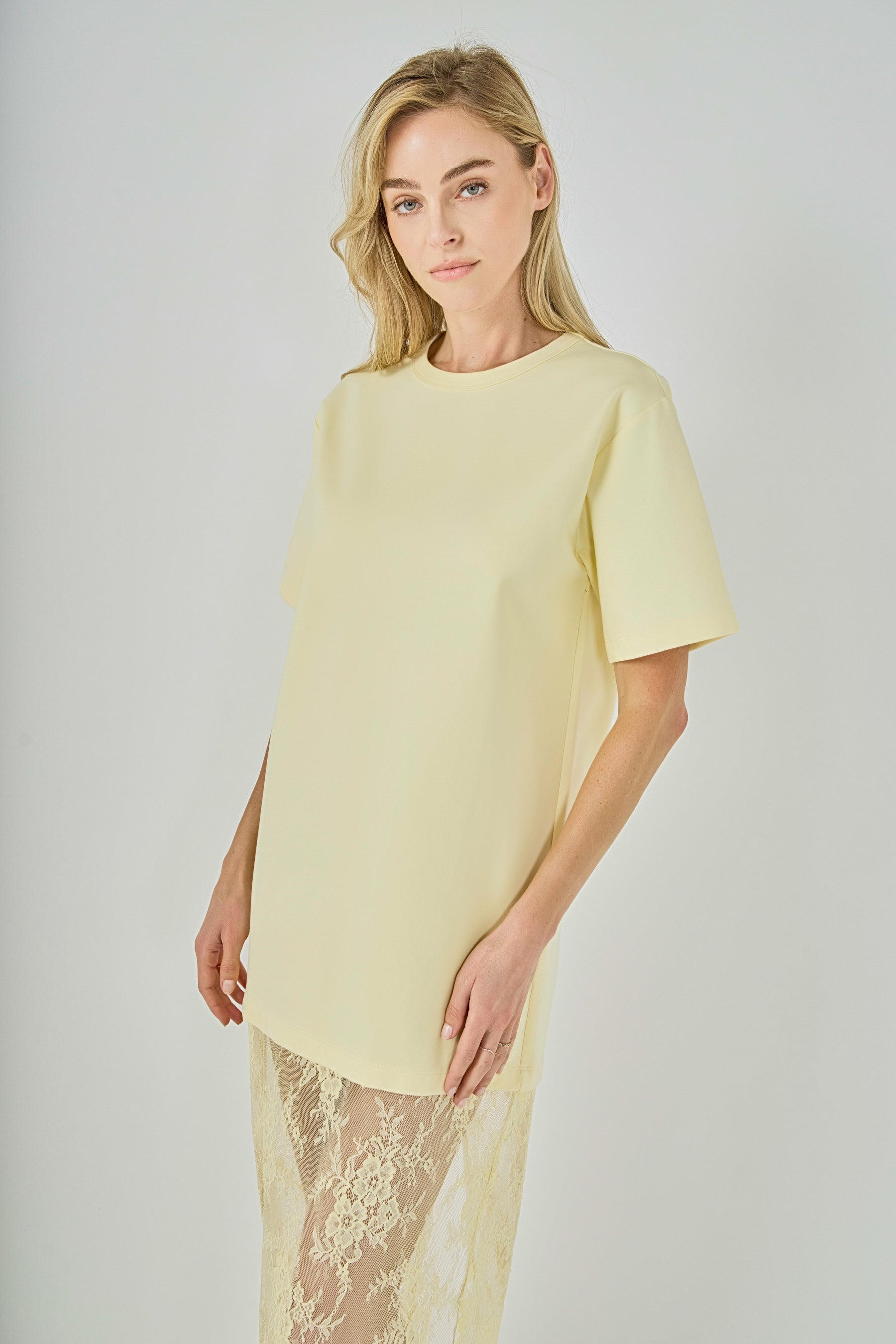 Mix Media T-Shirt Lace Dress