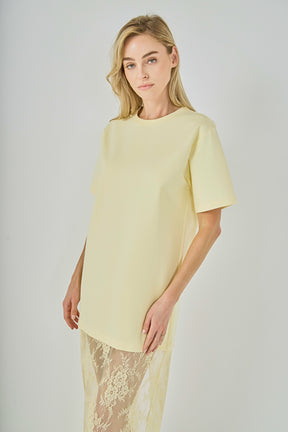 Mix Media T-Shirt Lace Dress
