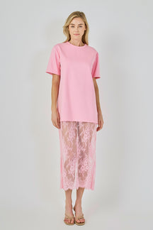 Mix Media T-Shirt Lace Dress