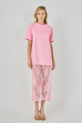 Mix Media T-Shirt Lace Dress