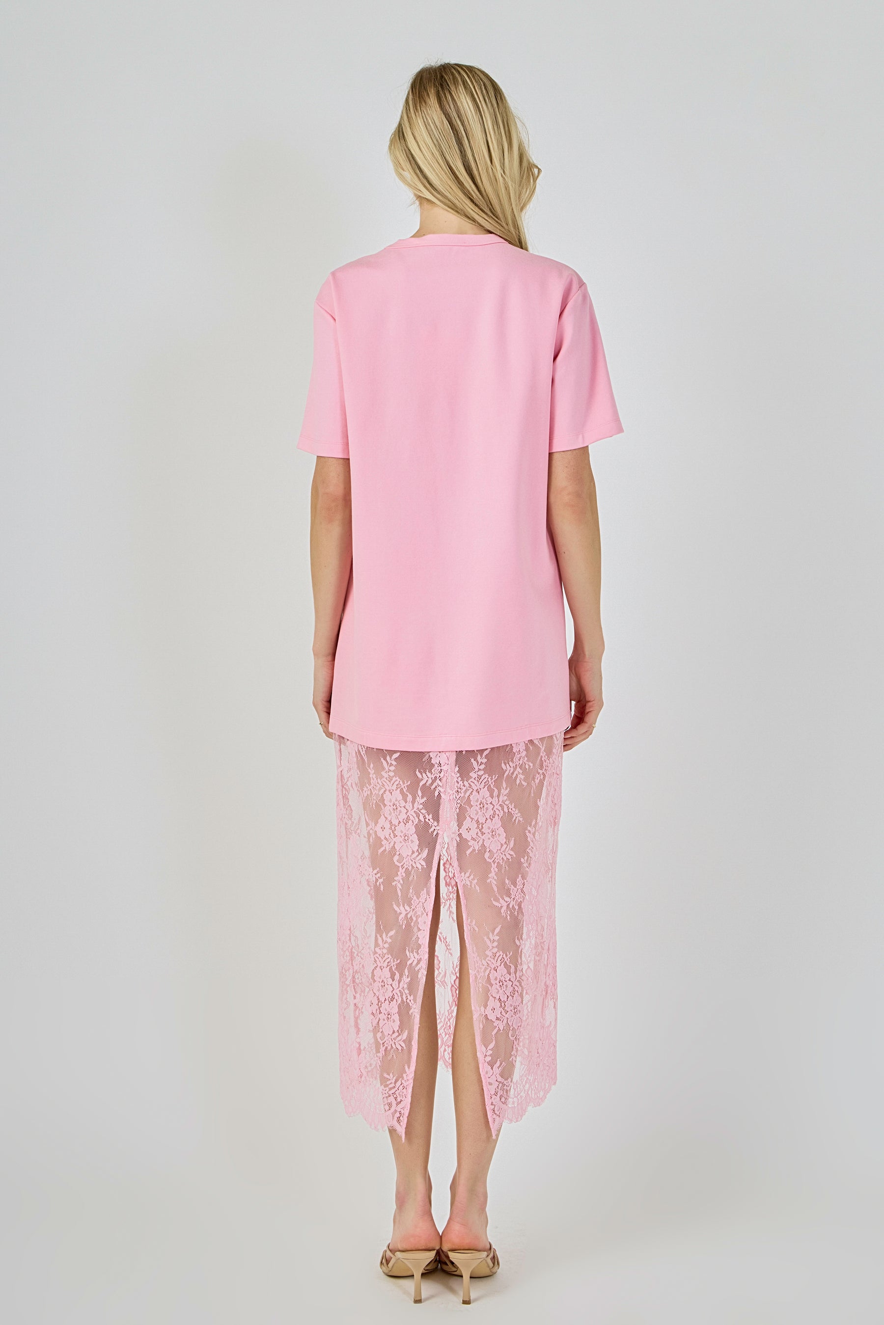 Mix Media T-Shirt Lace Dress