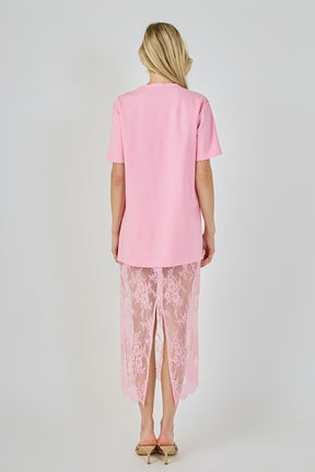 Mix Media T-Shirt Lace Dress