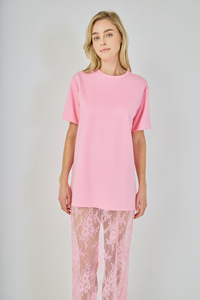 Mix Media T-Shirt Lace Dress