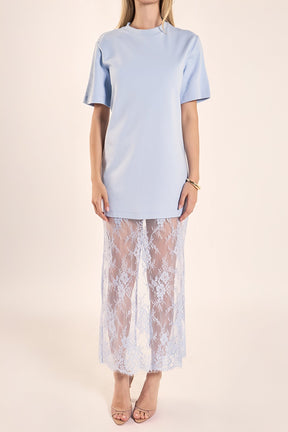 ENDLESS ROSE - Mix Media T-Shirt Lace Dress - DRESSES available at Objectrare