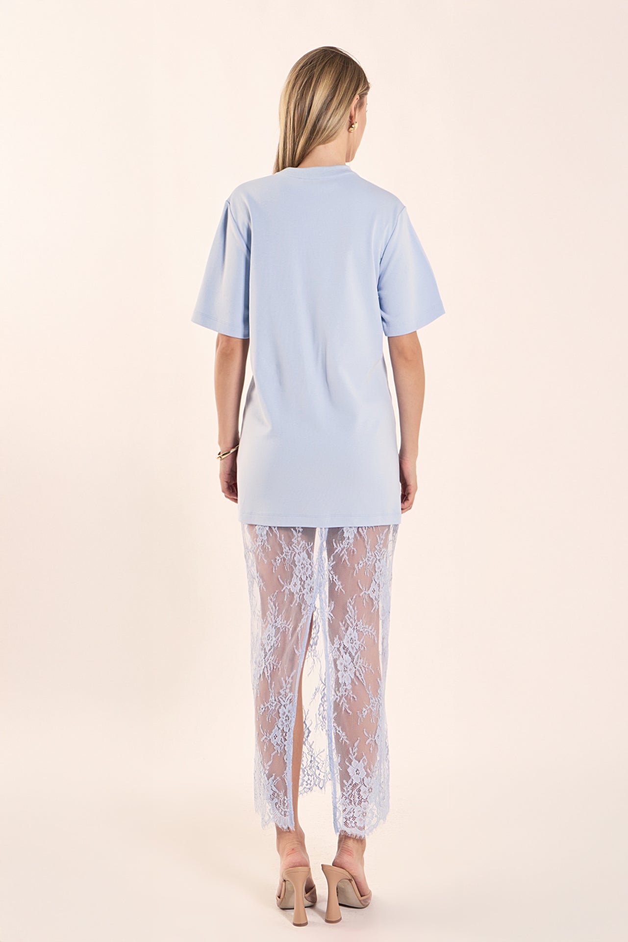 ENDLESS ROSE - Mix Media T-Shirt Lace Dress - DRESSES available at Objectrare