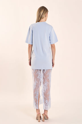 ENDLESS ROSE - Mix Media T-Shirt Lace Dress - DRESSES available at Objectrare