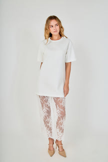 Mix Media T-Shirt Lace Dress