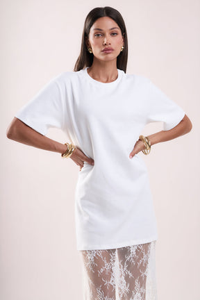 ENDLESS ROSE - Mix Media T-Shirt Lace Dress - DRESSES available at Objectrare