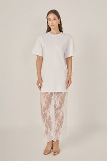 ENDLESS ROSE - Mix Media T-Shirt Lace Dress - DRESSES available at Objectrare