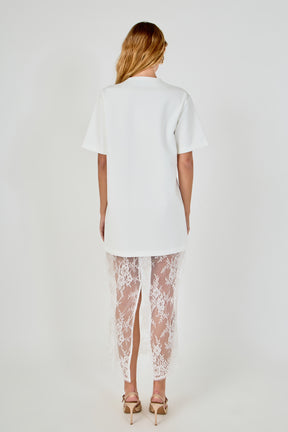 Mix Media T-Shirt Lace Dress