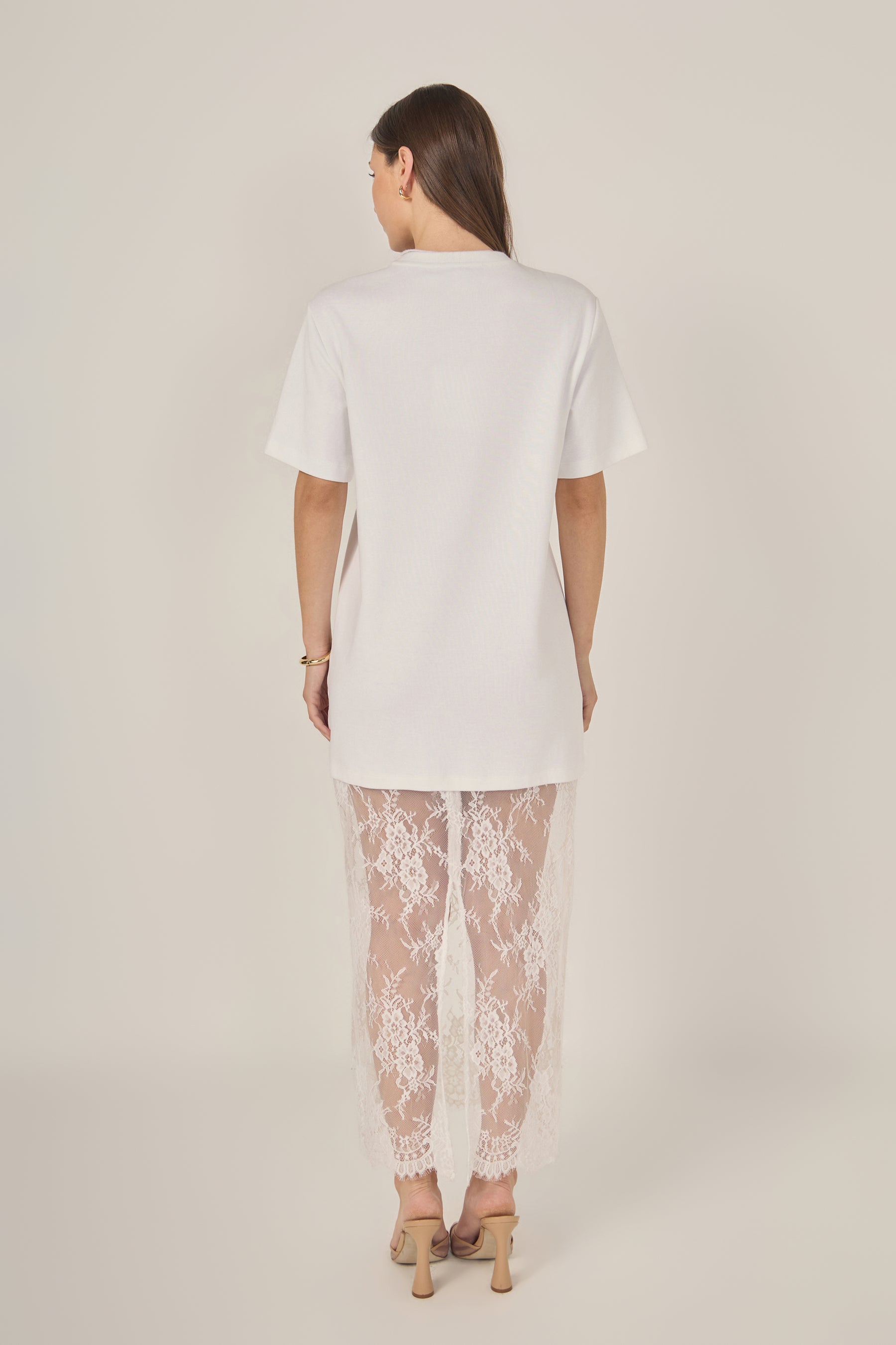 ENDLESS ROSE - Mix Media T-Shirt Lace Dress - DRESSES available at Objectrare