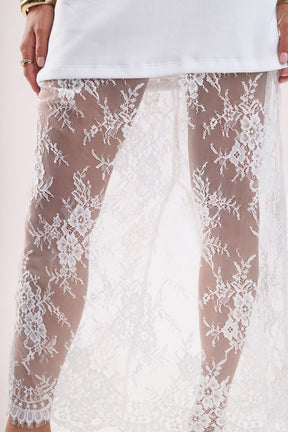 ENDLESS ROSE - Mix Media T-Shirt Lace Dress - DRESSES available at Objectrare