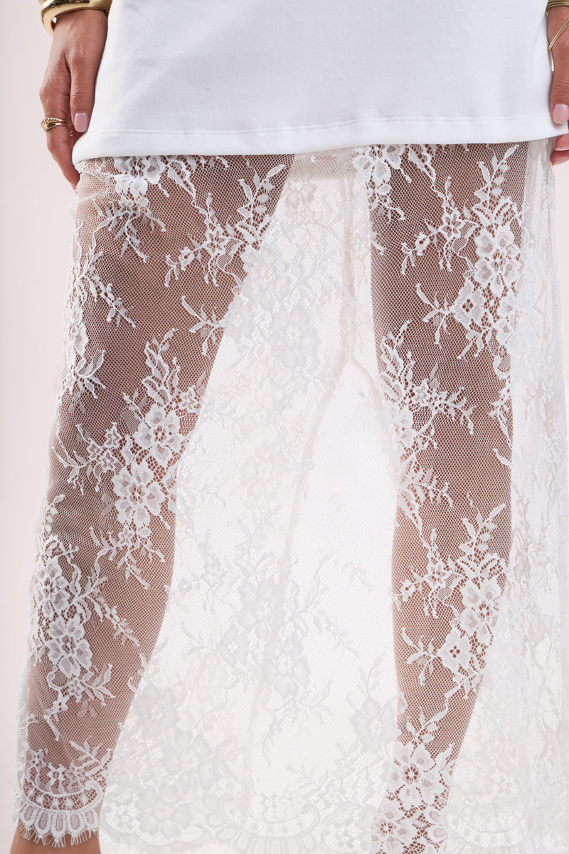 ENDLESS ROSE - Mix Media T-Shirt Lace Dress - DRESSES available at Objectrare