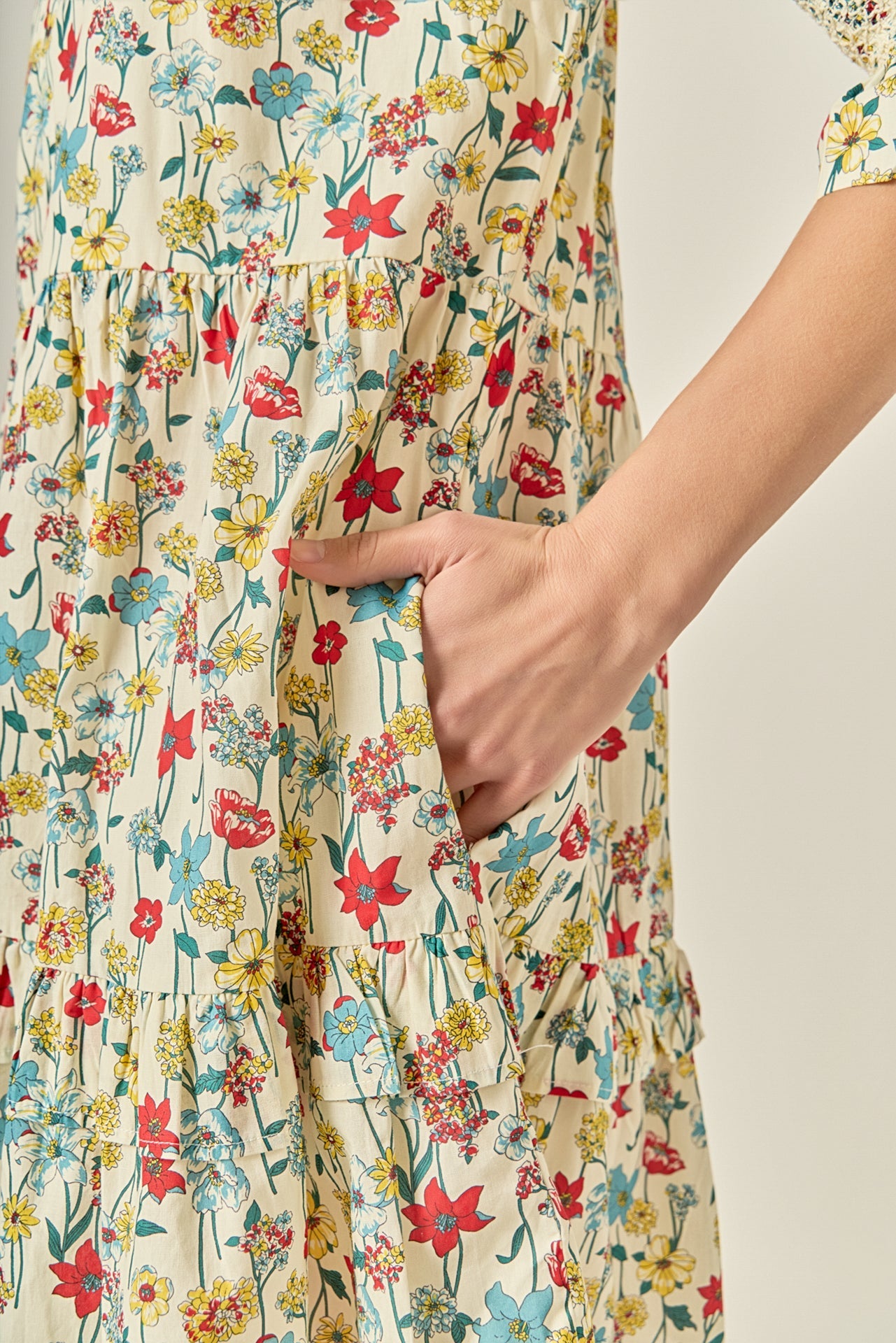 Smocked High Neck Puff Sleeve Mini Dress