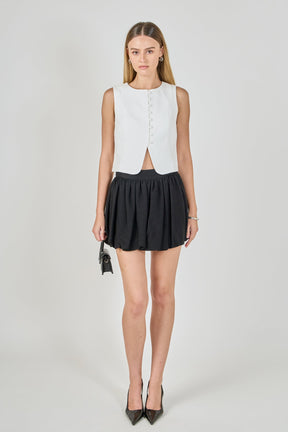 ENDLESS ROSE - Tara Button Up Cotton Linen Vest - TOPS available at Objectrare