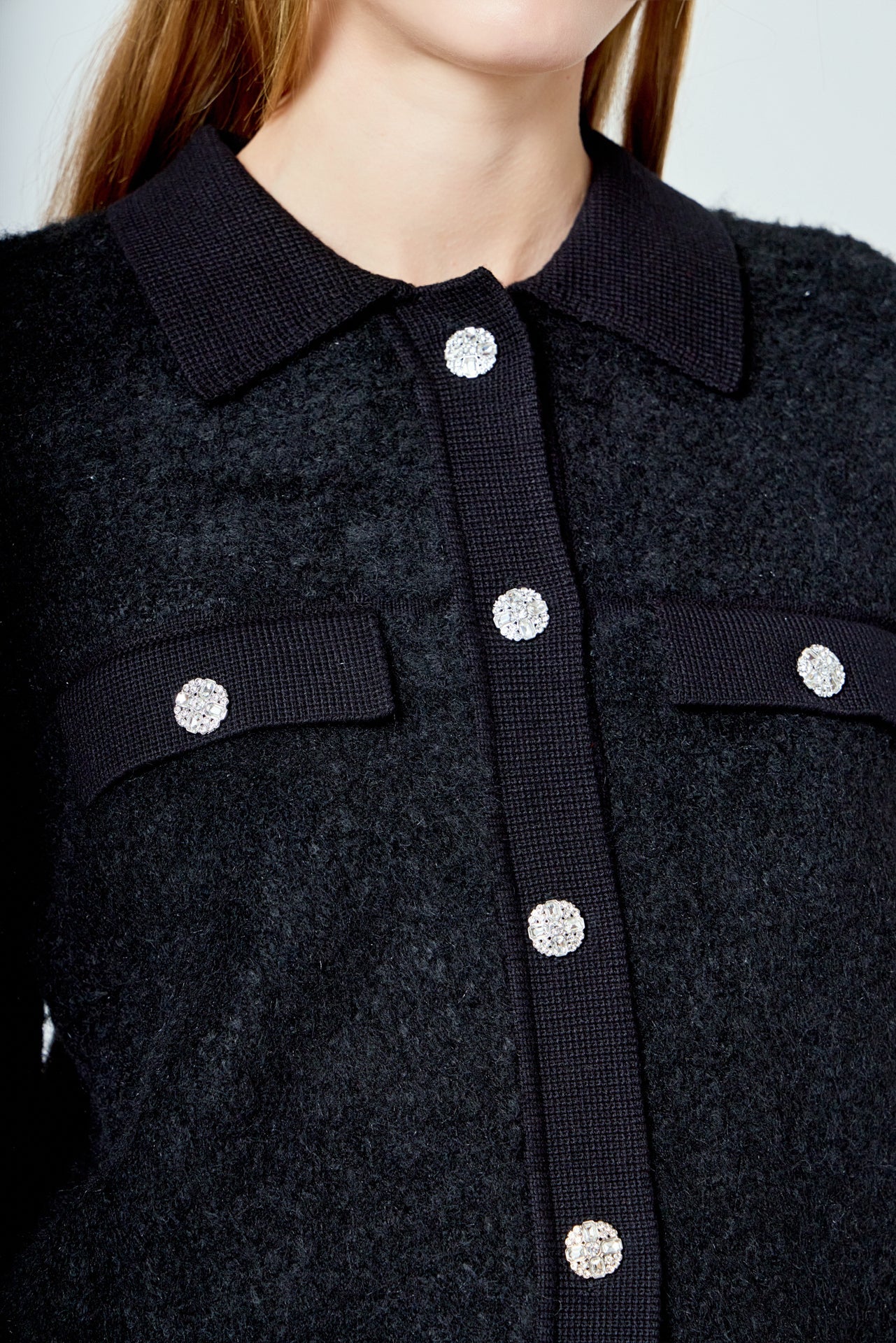 ENDLESS ROSE - Collared Button Up Cardigan - SWEATERS & KNITS available at Objectrare