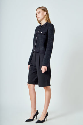 ENDLESS ROSE - Collared Button Up Cardigan - SWEATERS & KNITS available at Objectrare