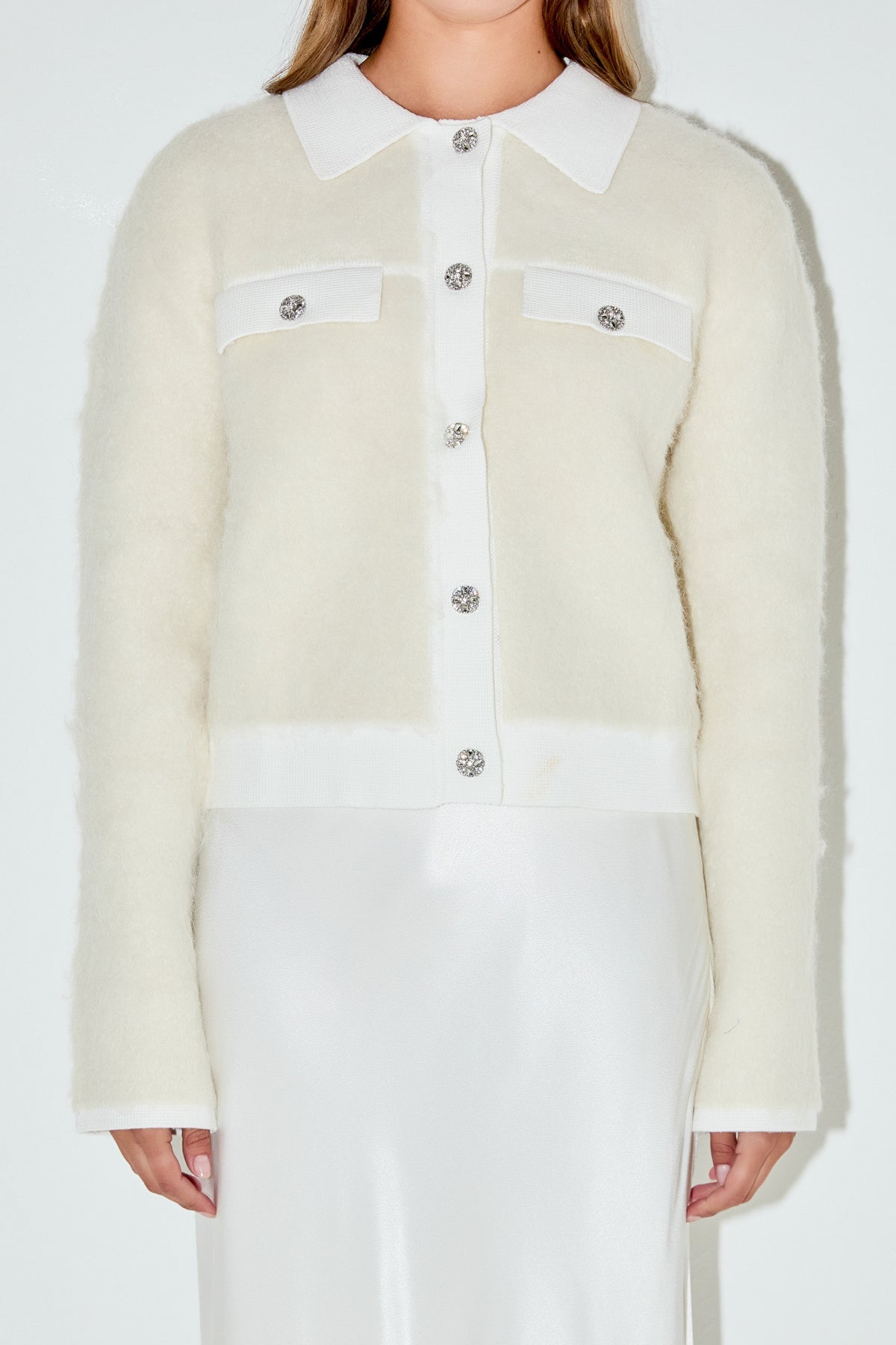 ENDLESS ROSE - Collared Button Up Cardigan - SWEATERS & KNITS available at Objectrare