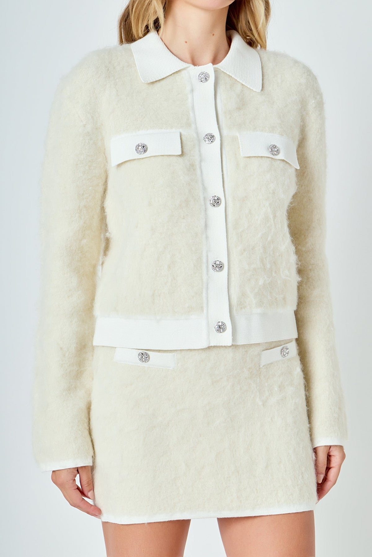 ENDLESS ROSE - Collared Button Up Cardigan - SWEATERS & KNITS available at Objectrare