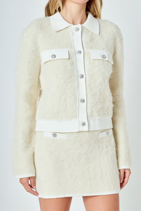 ENDLESS ROSE - Collared Button Up Cardigan - SWEATERS & KNITS available at Objectrare