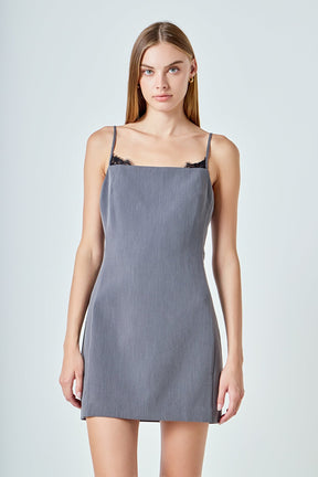 ENDLESS ROSE - Josephine Lace Trim Mini Dress - DRESSES available at Objectrare