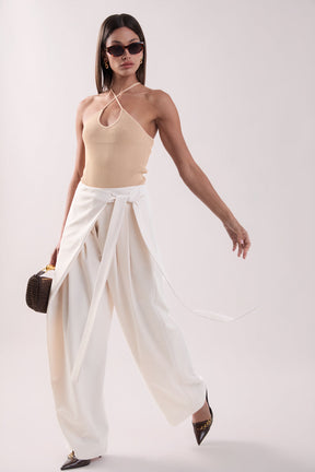 ENDLESS ROSE - Strap Tie Wrapped Pants - PANTS available at Objectrare