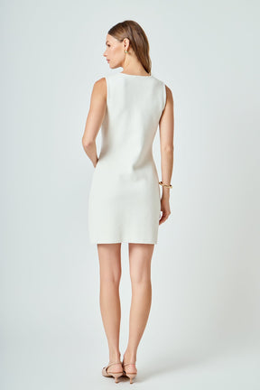 V-Neck A-Line Mini Dress