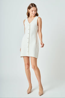 V-Neck A-Line Mini Dress