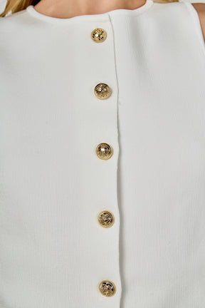 ENDLESS ROSE - Button Up Knit Vest - TOPS available at Objectrare