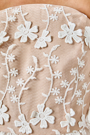 ENDLESS ROSE - Strapless Crochet Layered Midi Dress - DRESSES available at Objectrare