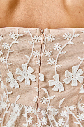 ENDLESS ROSE - Strapless Crochet Layered Midi Dress - DRESSES available at Objectrare