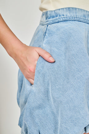 ENDLESS ROSE - Zoe Denim Balloon Mini Skirt - SKIRTS available at Objectrare
