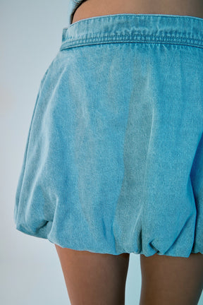 ENDLESS ROSE - Zoe Denim Balloon Mini Skirt - SKIRTS available at Objectrare