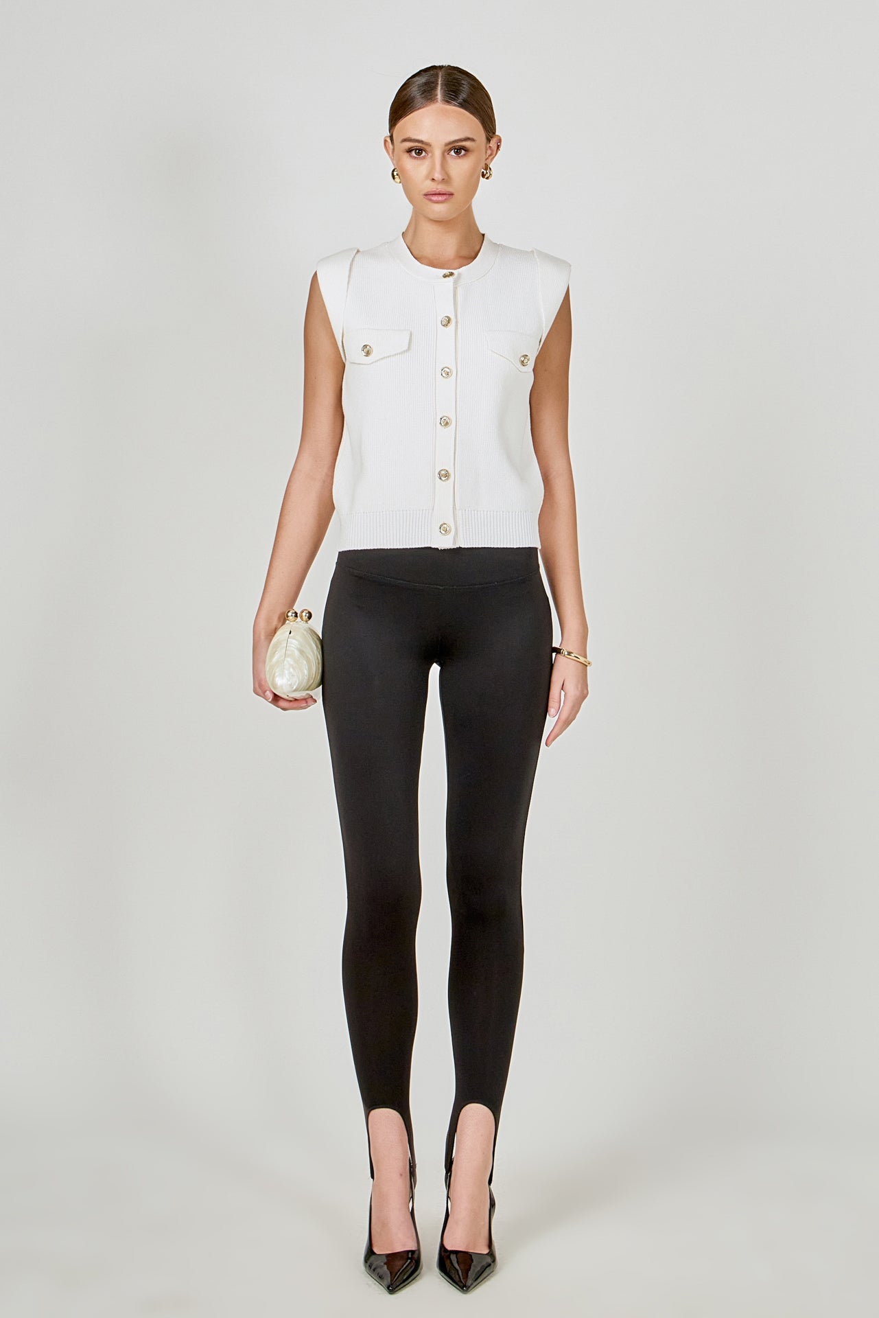 ENDLESS ROSE - Button-Up Sweater Vest - TOPS available at Objectrare