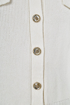 ENDLESS ROSE - Button-Up Sweater Vest - TOPS available at Objectrare
