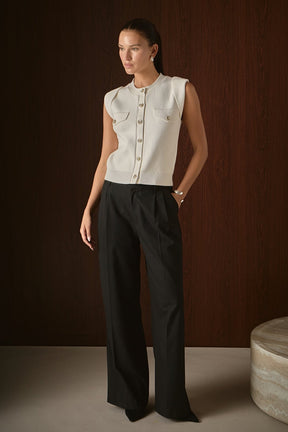 ENDLESS ROSE - Button-Up Sweater Vest - TOPS available at Objectrare