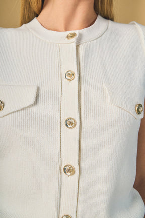 ENDLESS ROSE - Button-Up Sweater Vest - TOPS available at Objectrare