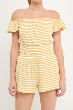 AFTER MARKET - Off Shoulder Stripe Knit Top - TOPS available at Objectrare