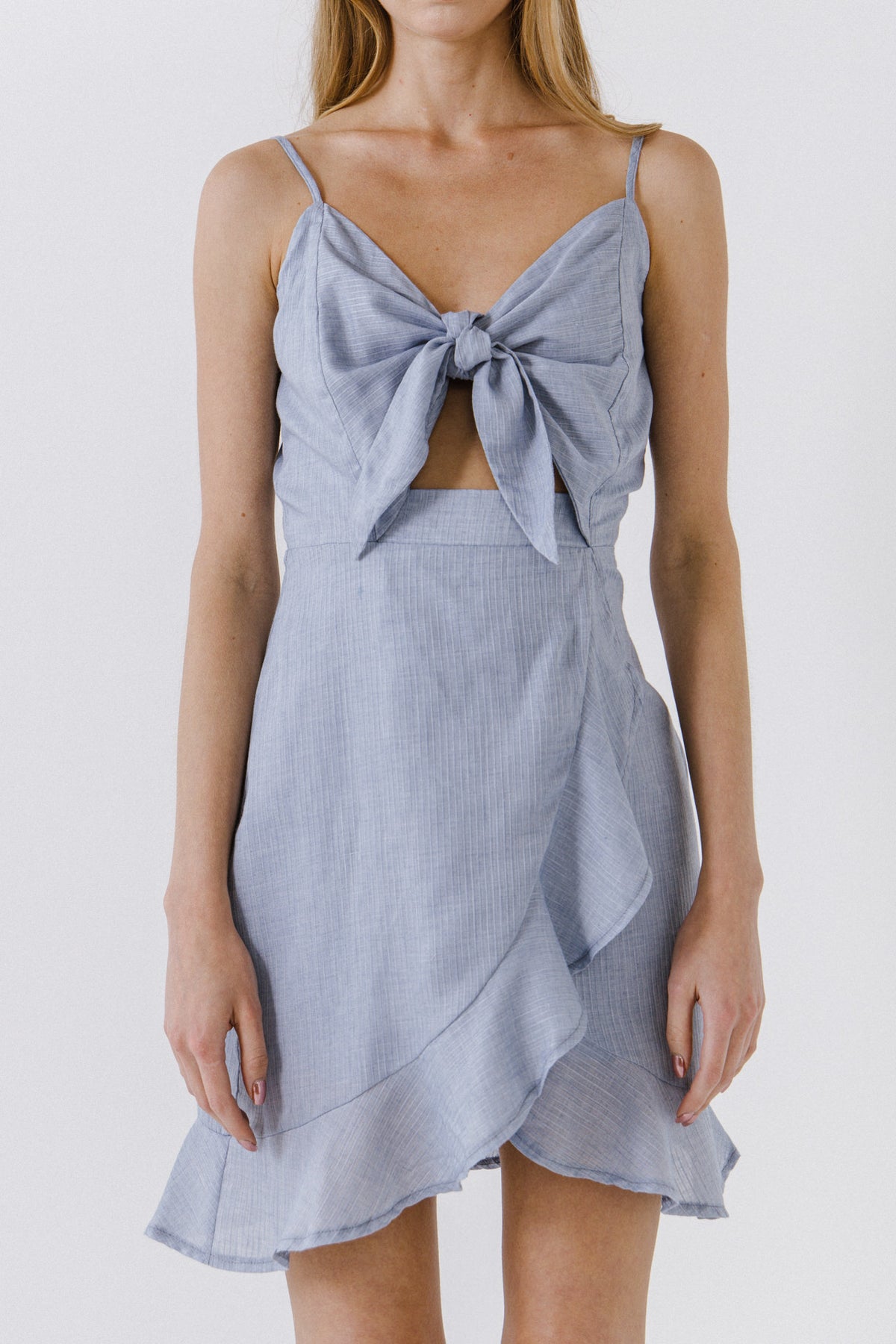 AFTER MARKET - Front Tie Cut out Ruffled Dress - DRESSES available at Objectrare