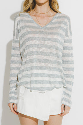 AFTER MARKET - After Market - Striped Long Sleeve Top - TOPS available at Objectrare