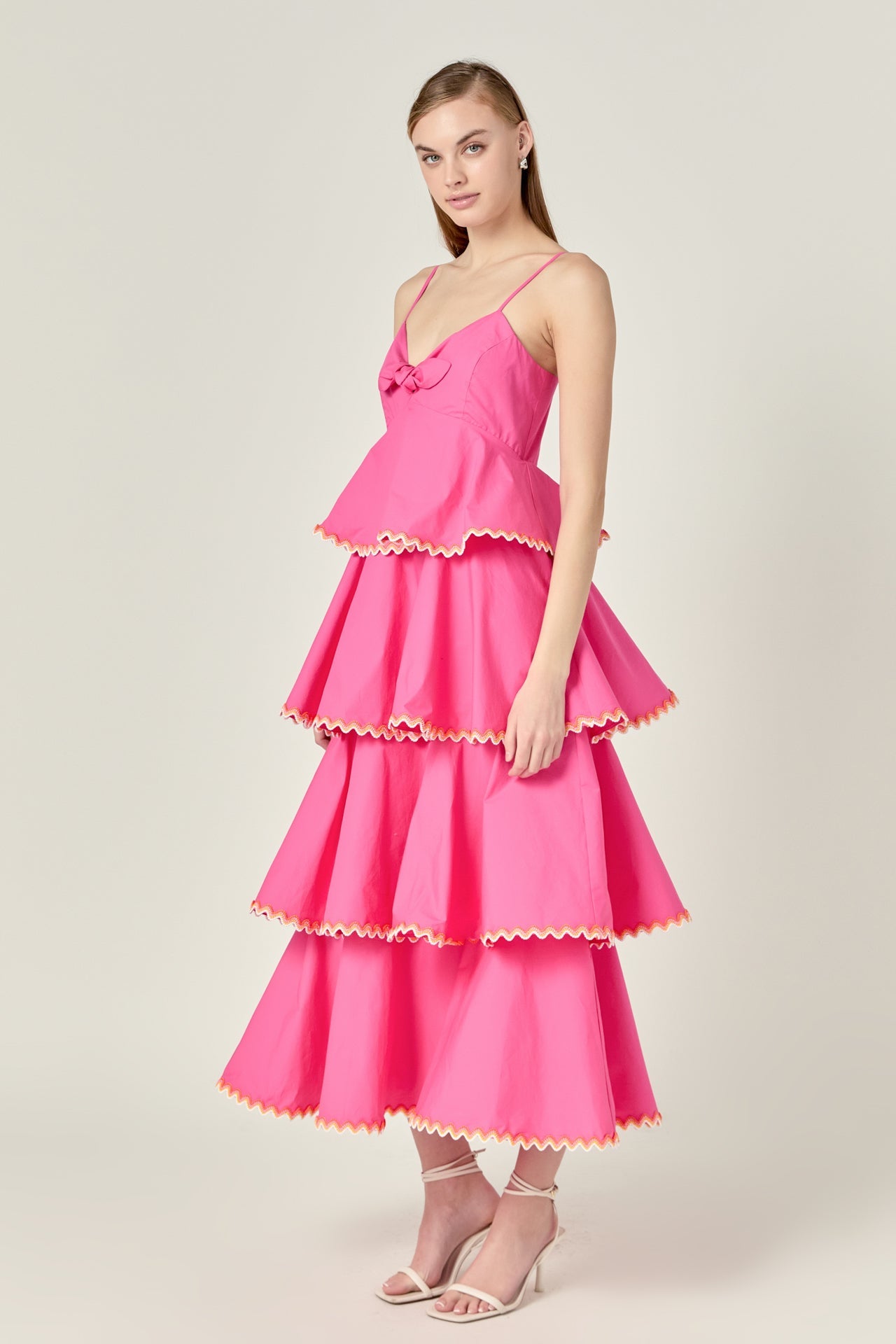 ENGLISH FACTORY - English Factory - Poplin Tiered Maxi Dress with Ric Rac Trim - DRESSES available at Objectrare