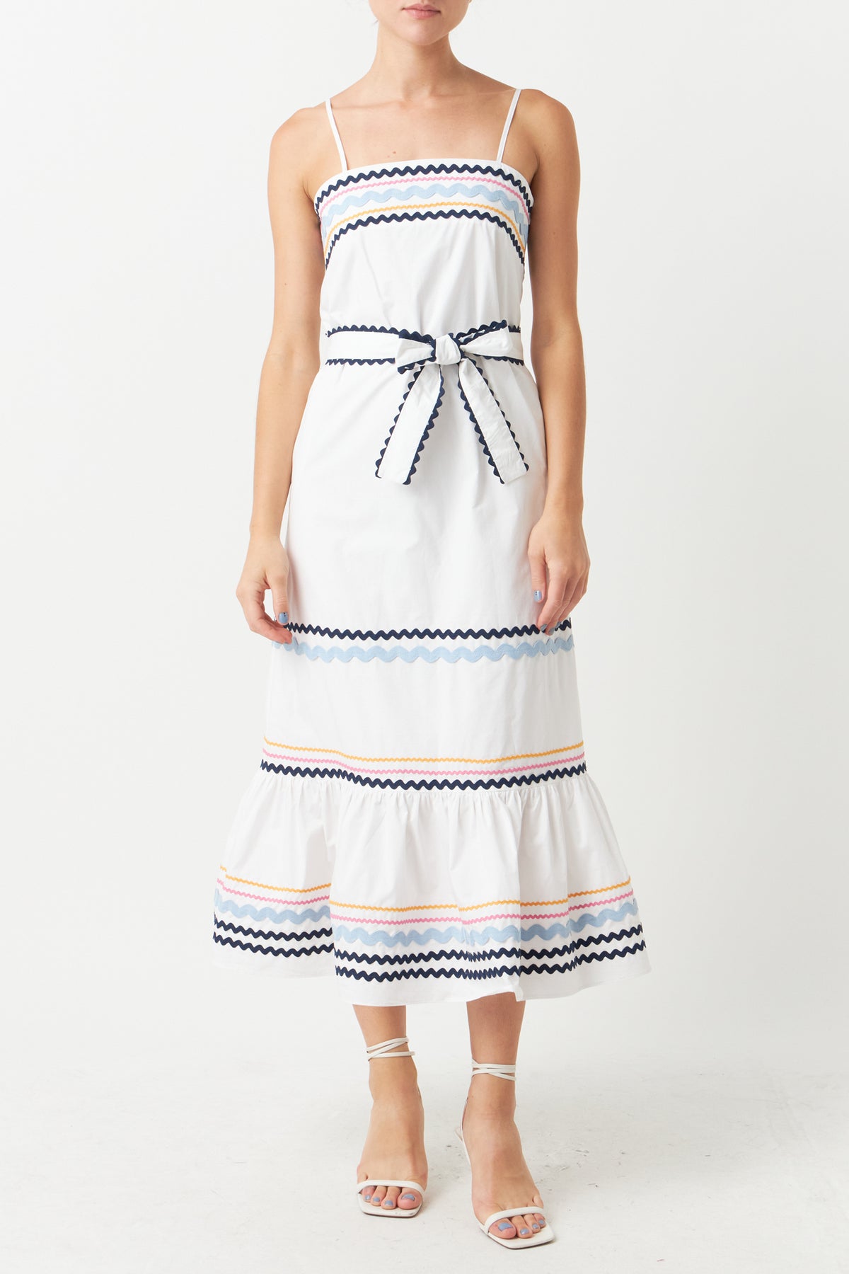 ENGLISH FACTORY - Poplin Maxi Dress with Ric Rac Trim - DRESSES available at Objectrare