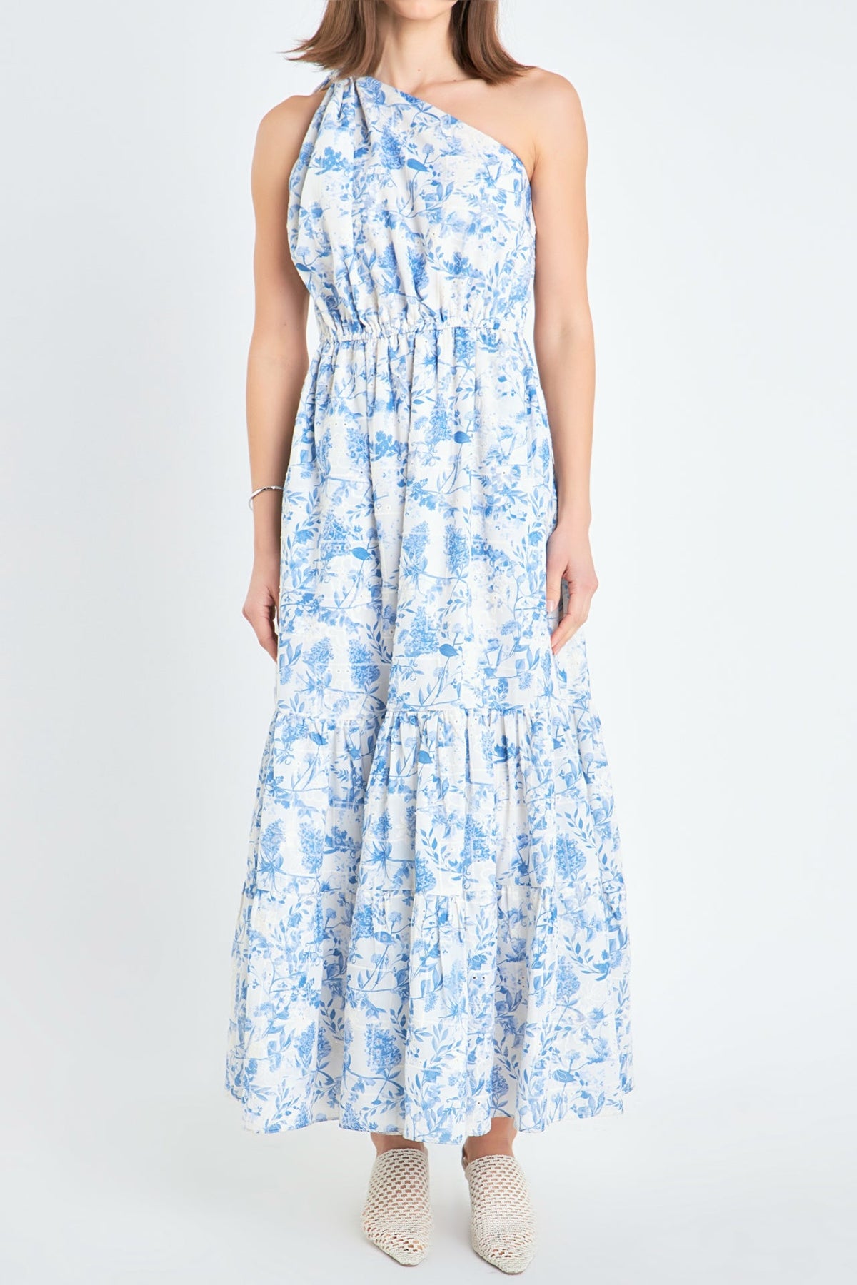 ENGLISH FACTORY - Digital Print Floral One Shoulder Maxi Dress - DRESSES available at Objectrare